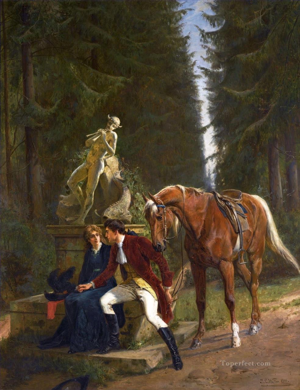 Courtship Samuel Edmund Waller genre Oil Paintings
